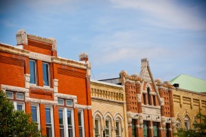 Rooflines of buildings in downtown Neenah